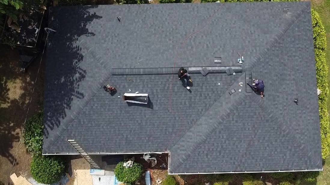 After: Full roof replacement, down to the decking